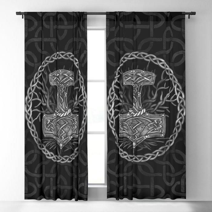 The Hammer And Tree Of Life Printed Window Curtain