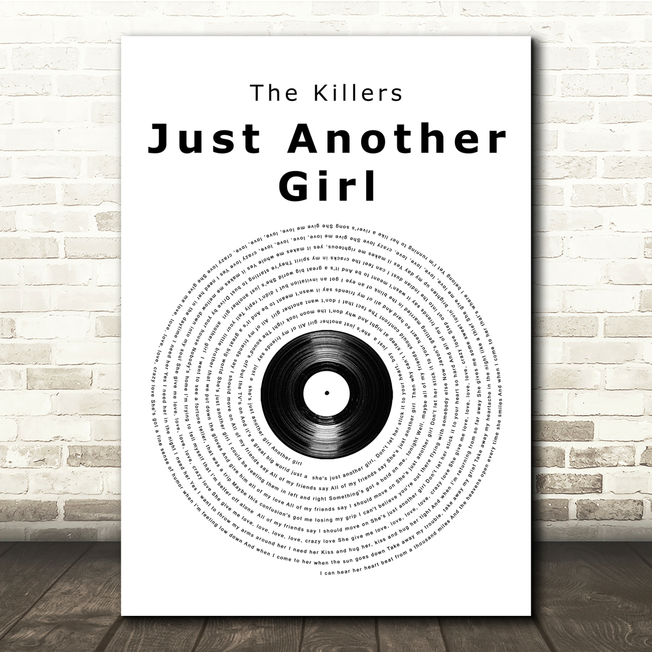 The Killers Just Another Girl Vinyl Record Song Lyric Music Print