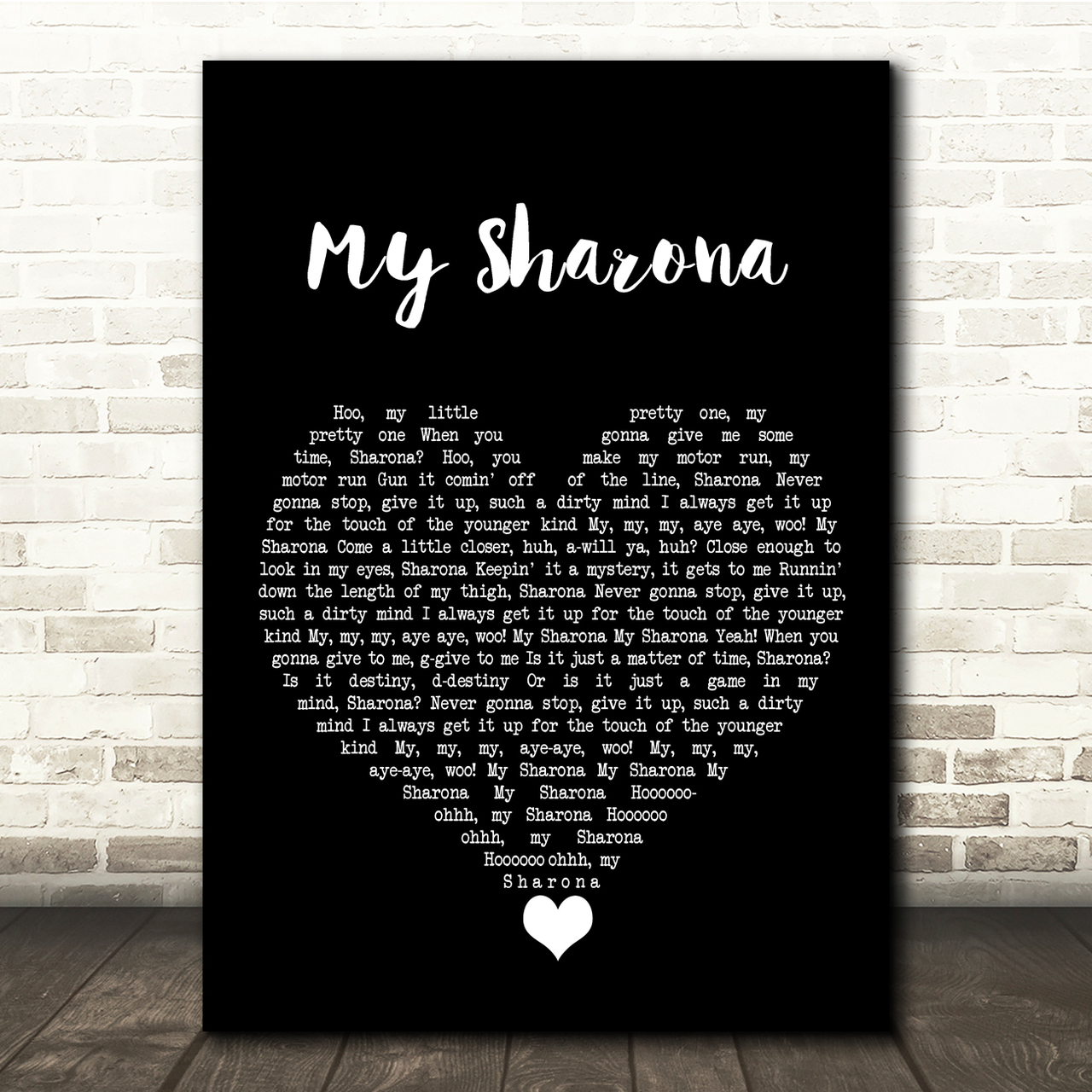 The Knack My Sharona Black Heart Song Lyric Quote Music Poster Print