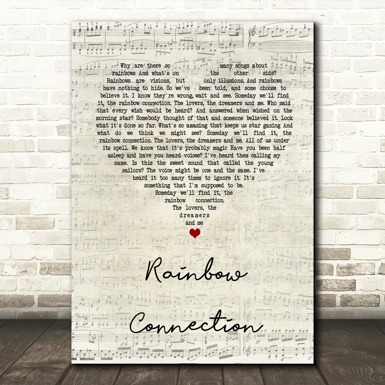 The Muppets Rainbow Connection Script Heart Song Lyric Print