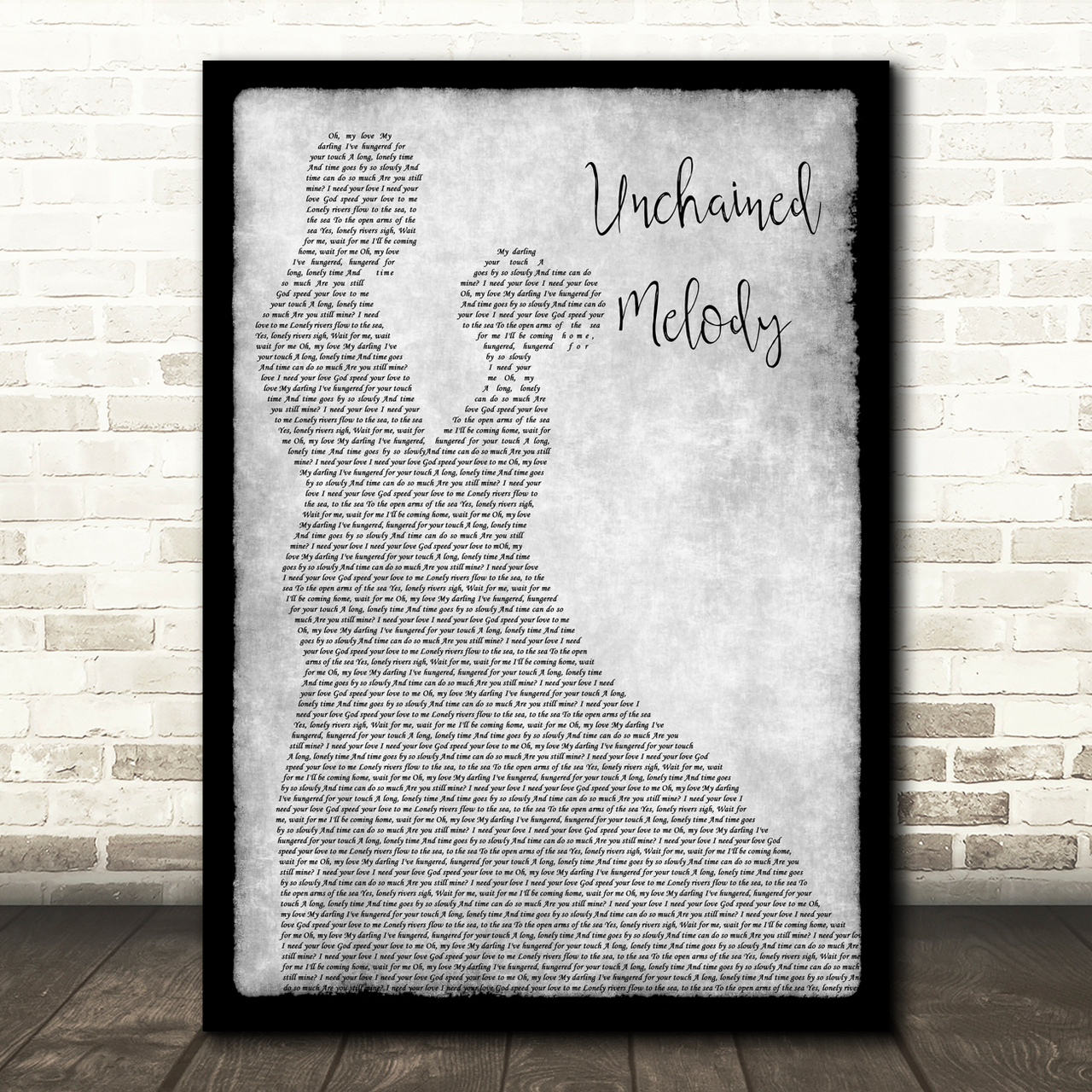 The Righteous Brothers Unchained Melody Man Lady Dancing Grey Song Lyric Print