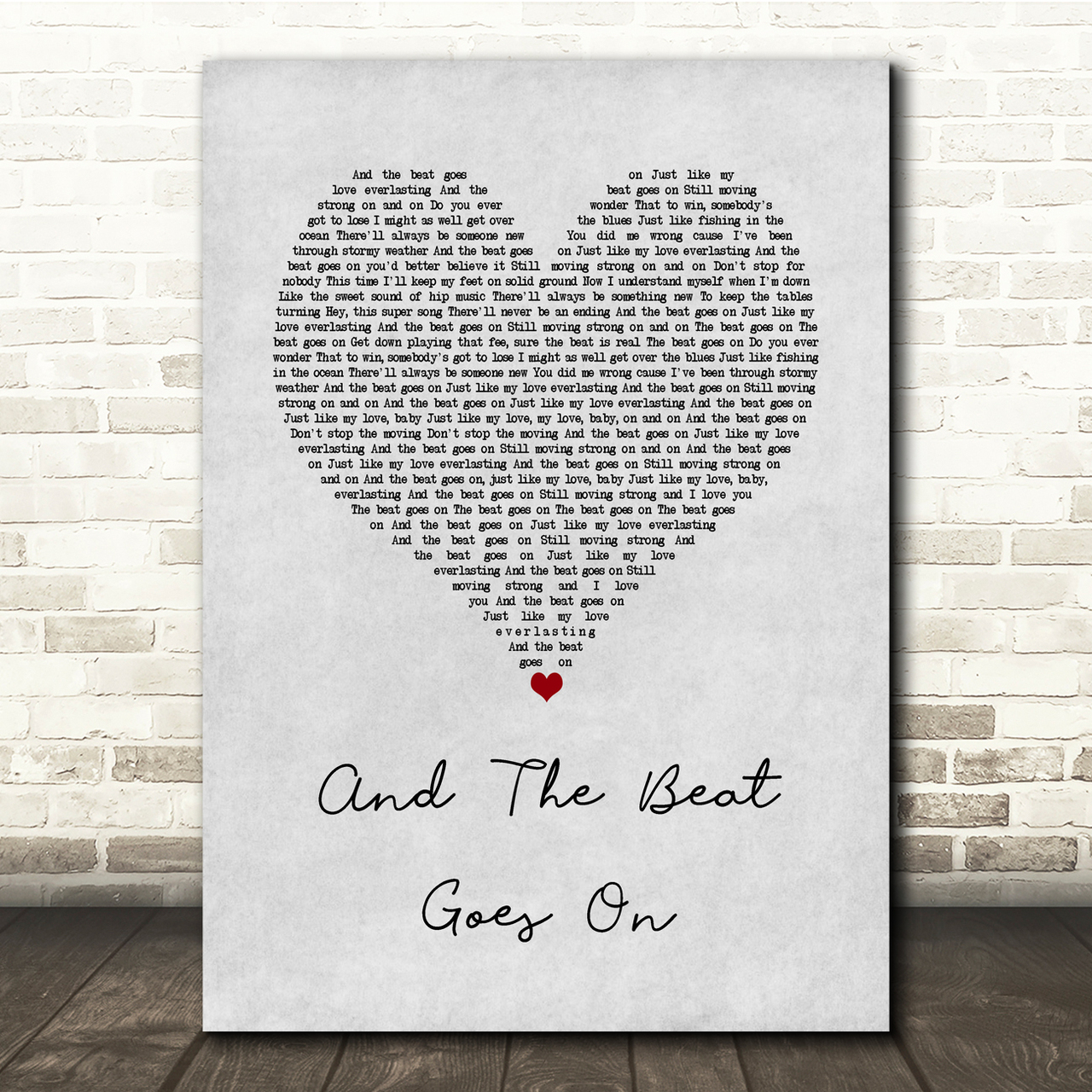 The Whispers And The Beat Goes On Grey Heart Song Lyric Music Print
