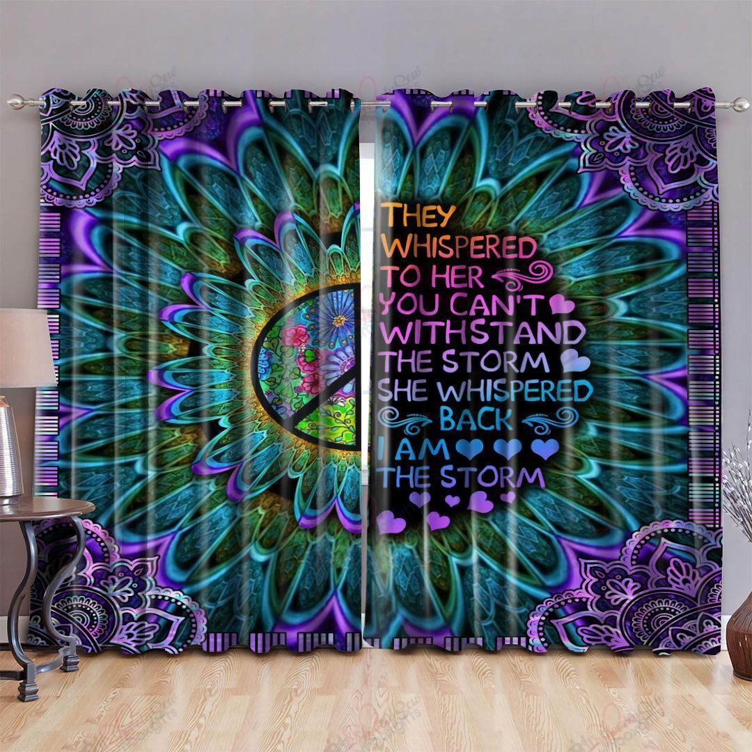 They Whispered To Her Peace Sign Printed Window Curtain Home Decor