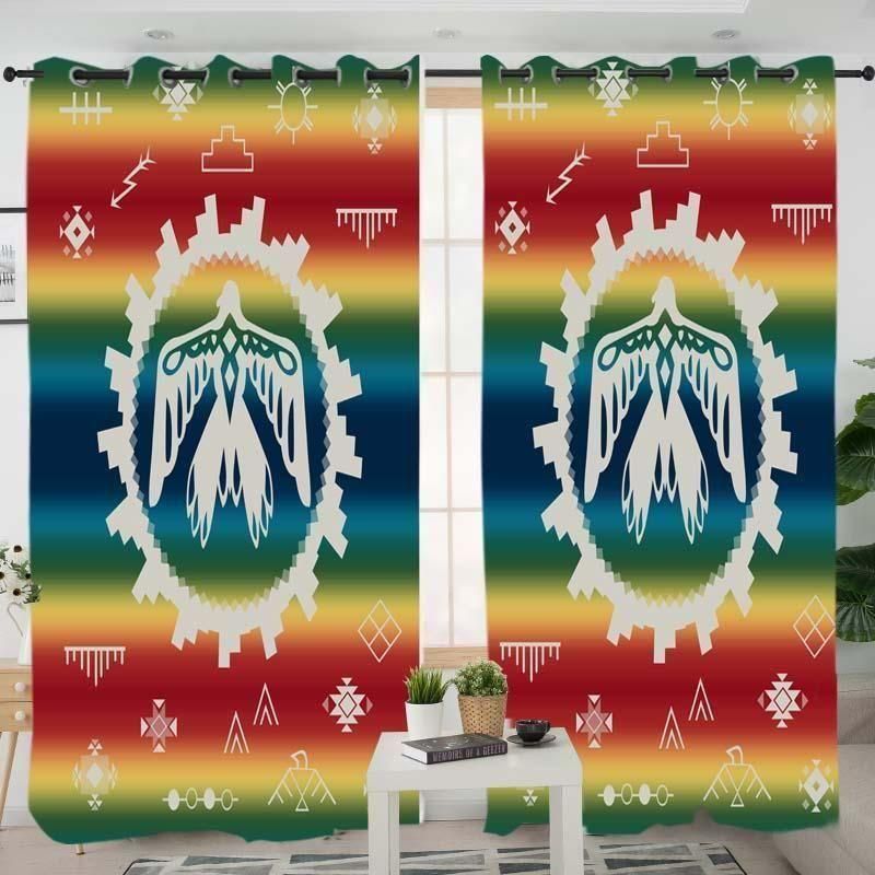 Thunderbird Rainbow Native American Printed Window Curtain