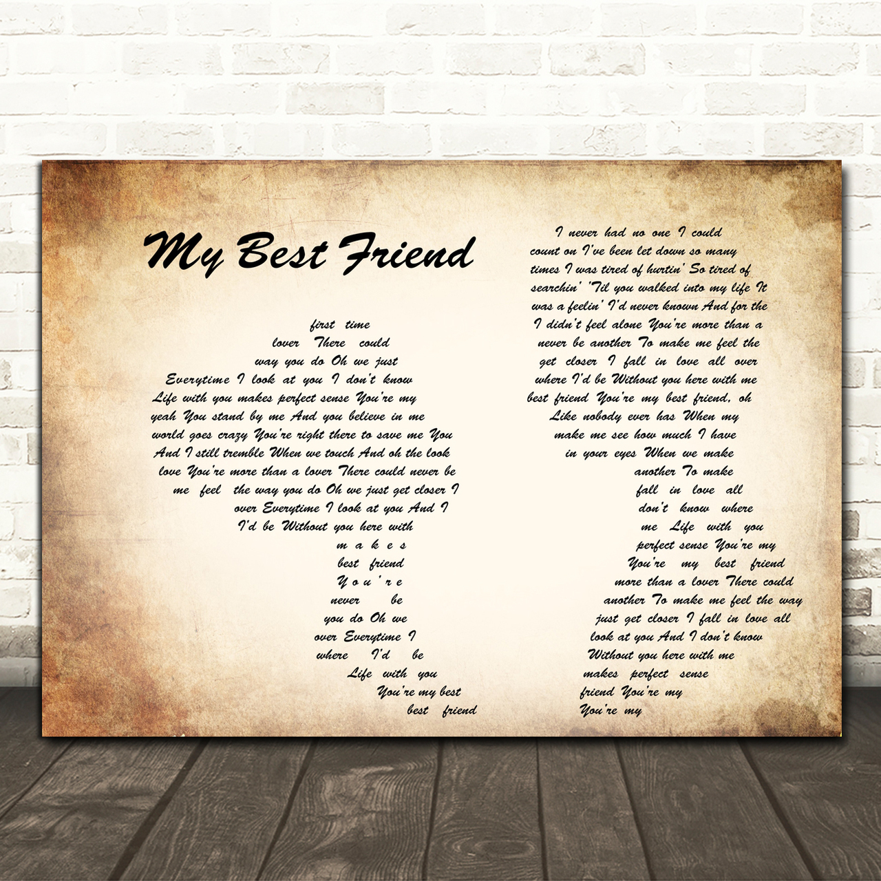 Tim McGraw My Best Friend Man Lady Couple Song Lyric Quote Print