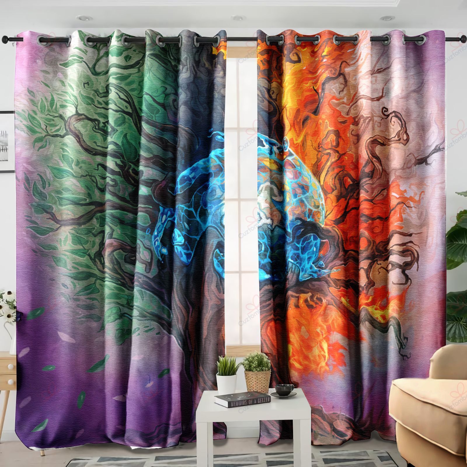 Tree Of Life Printed Window Curtain Home Decor