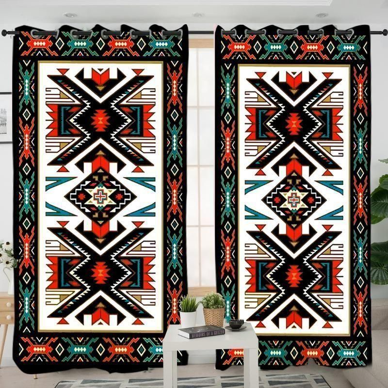 Tribe Colorful Pattern Native American Printed Window Curtain