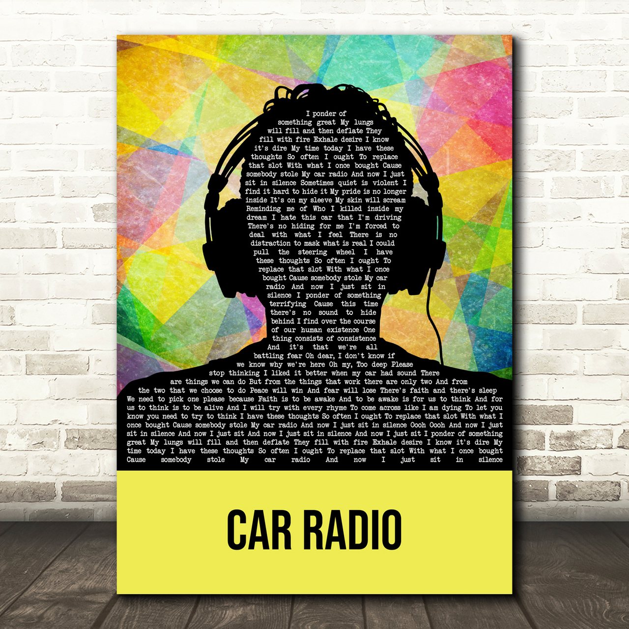 Twenty One Pilots Car Radio Multicolour Man Headphones Song Lyric Quote Music Poster Print