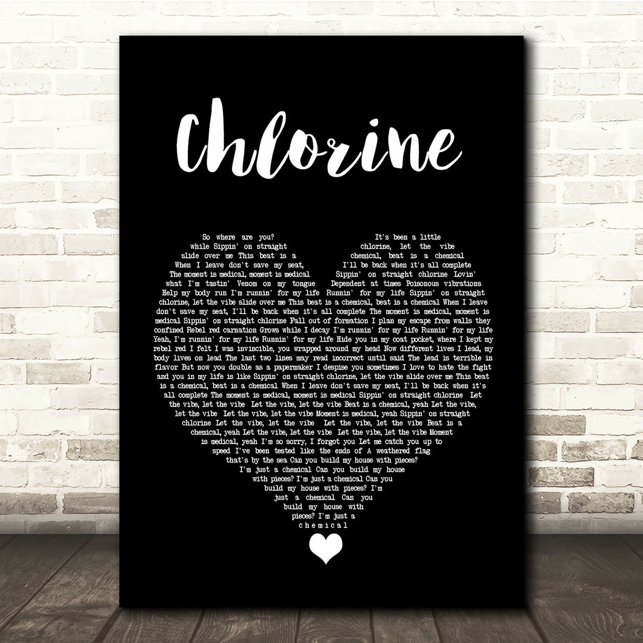 Twenty One Pilots Chlorine Black Heart Song Lyric Quote Music Poster Print