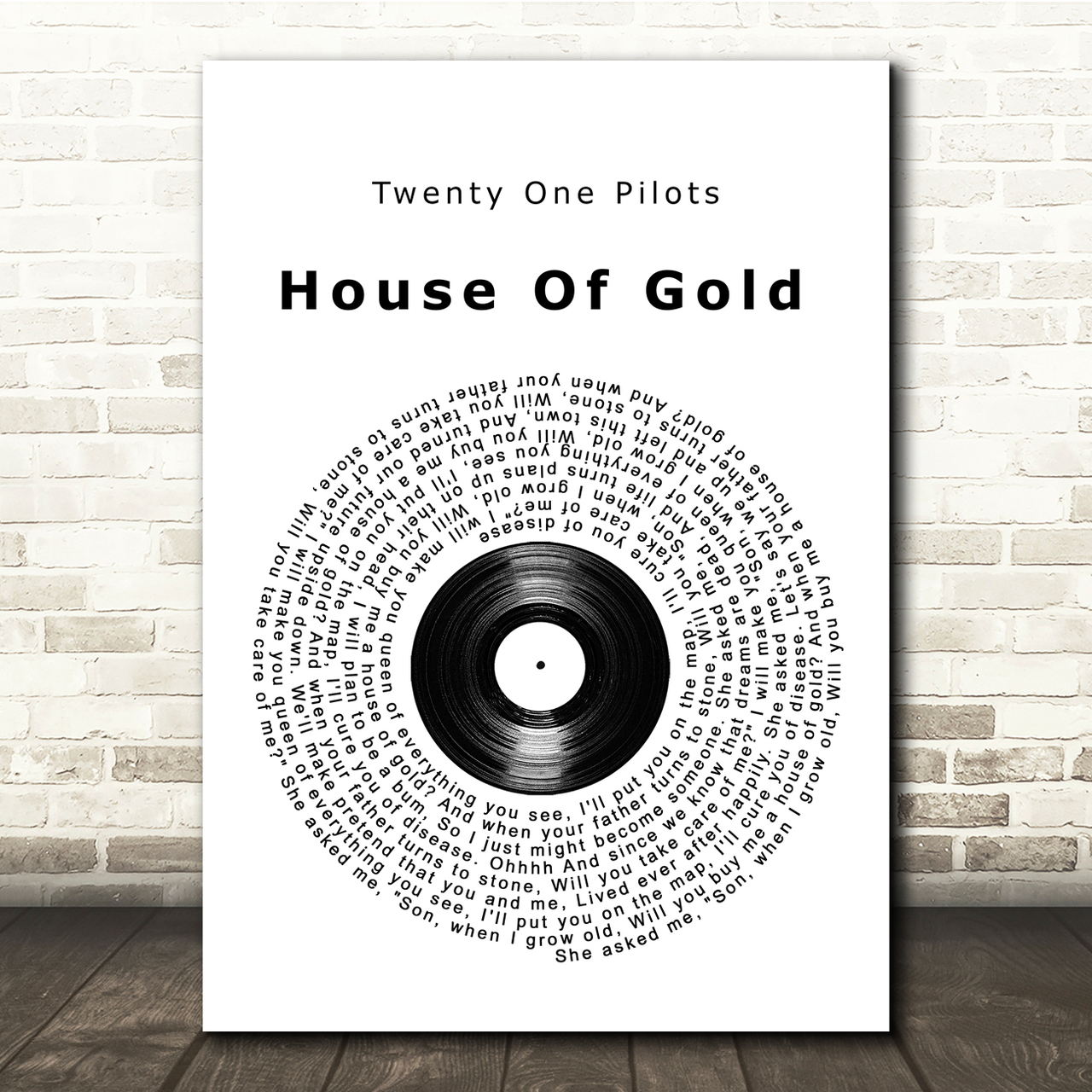 Twenty One Pilots House Of Gold Vinyl Record Song Lyric Music Print