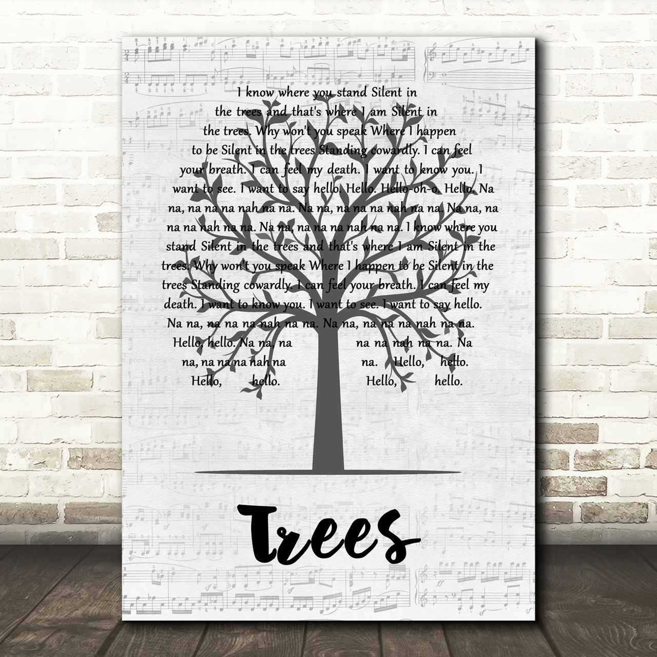 Twenty One Pilots Trees Music Script Tree Song Lyric Quote Music Poster Print