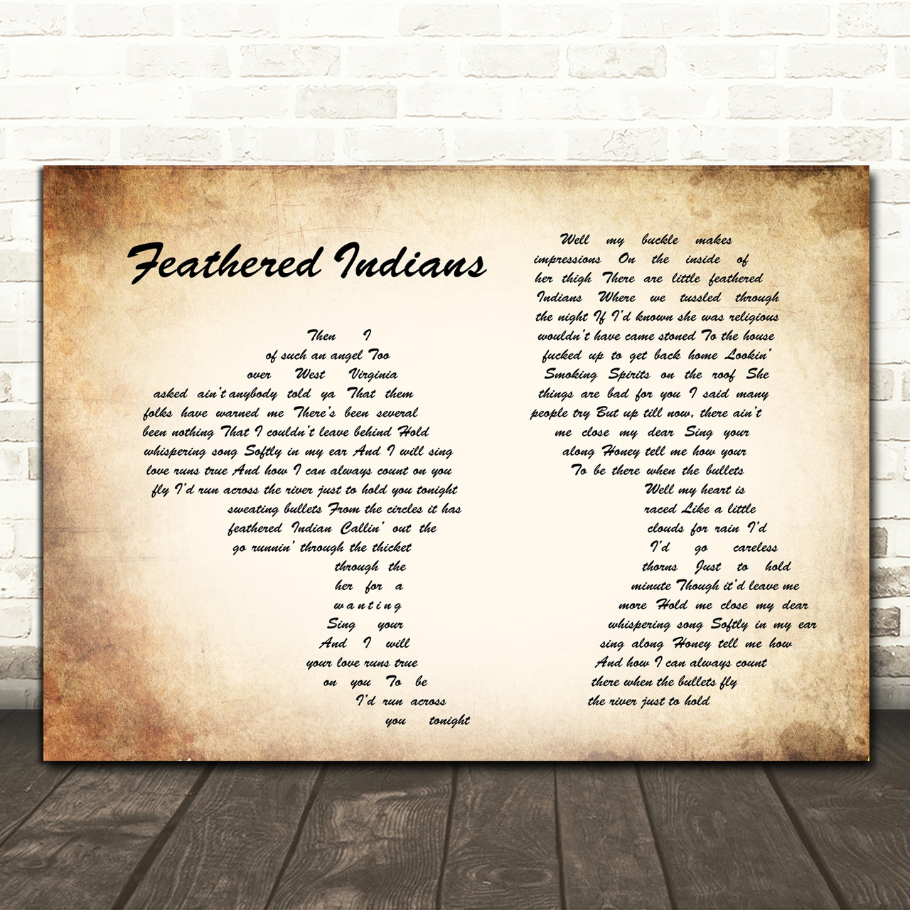 Tyler Childers Feathered Indians Man Lady Couple Song Lyric Quote Print