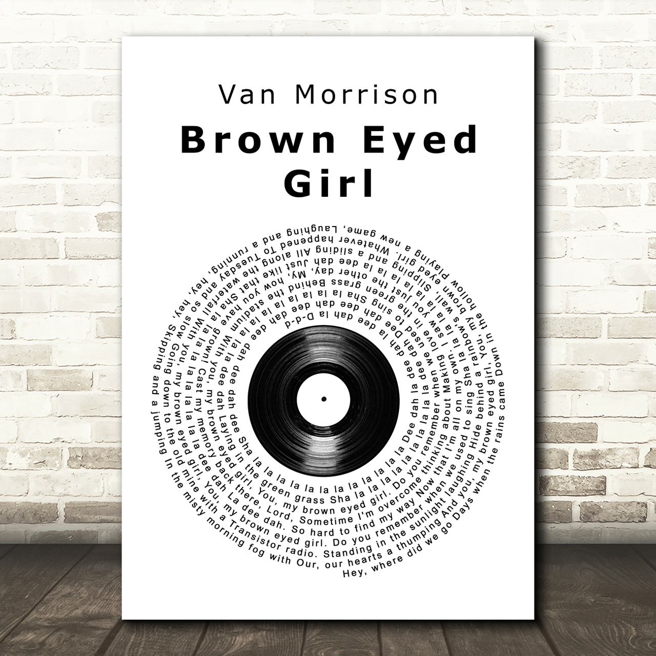 Van Morrison Brown Eyed Girl Vinyl Record Song Lyric Music Print