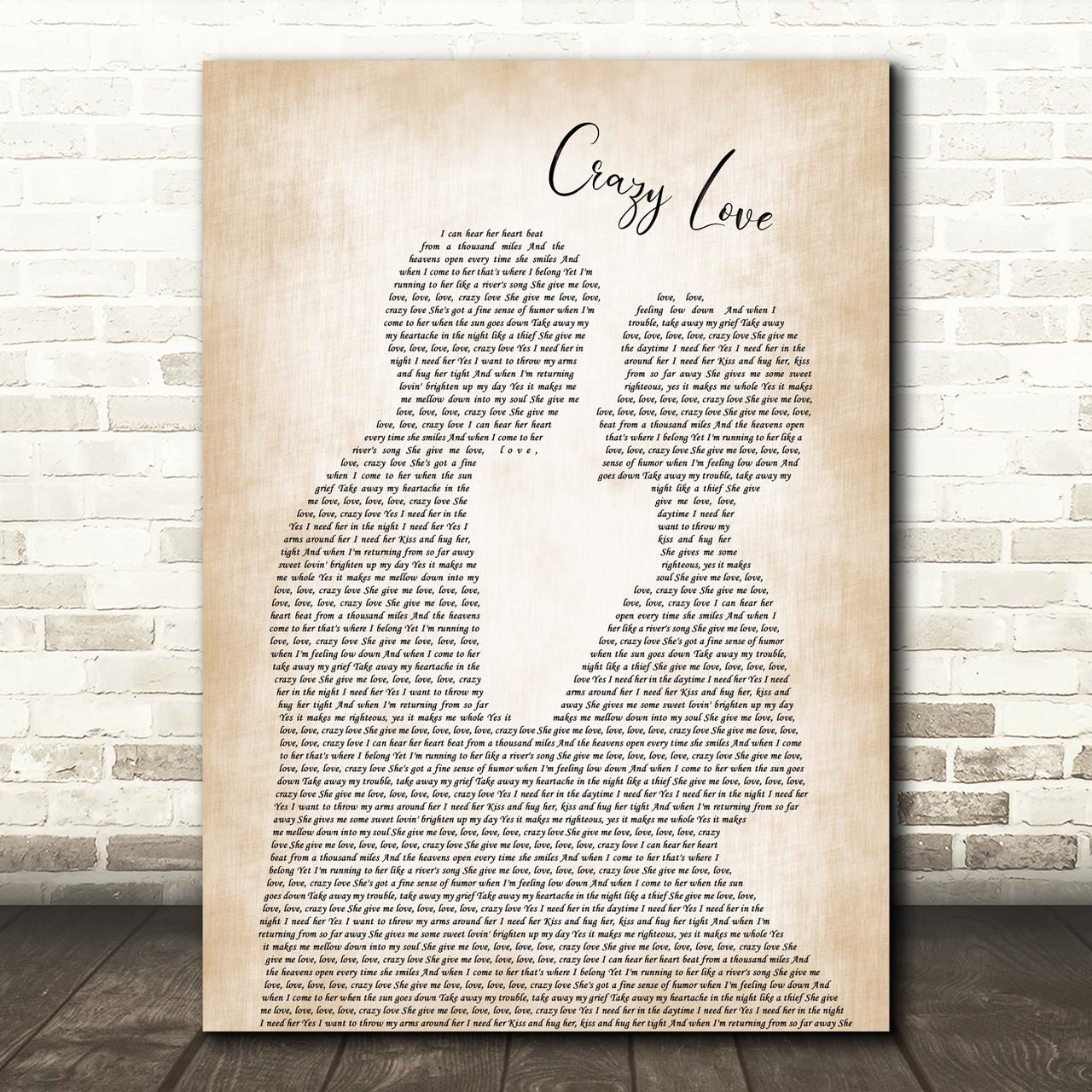 Van Morrison Crazy Love Man Lady Bride Groom Wedding Song Lyric Music Print