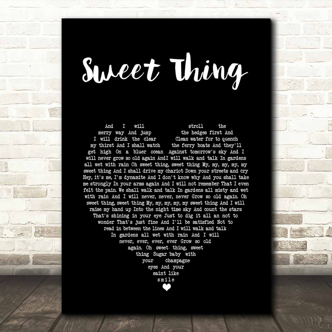 Van Morrison Sweet Thing Black Heart Song Lyric Art Print