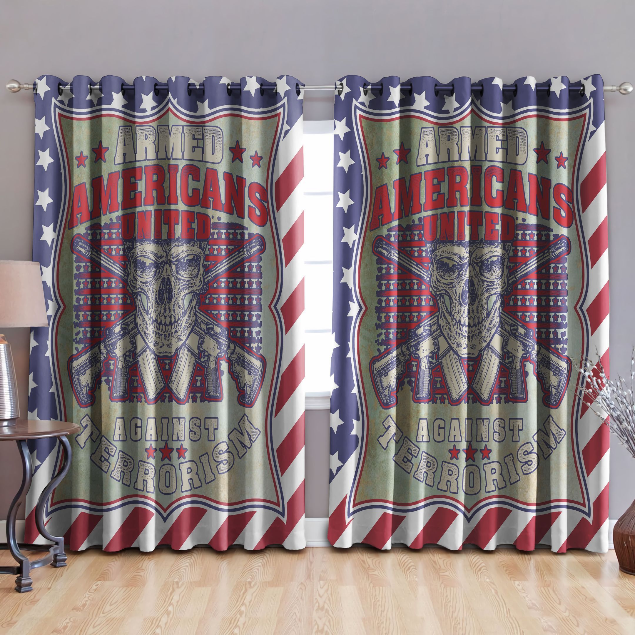 Veteran Armed Americans Printed Window Curtain Home Decor