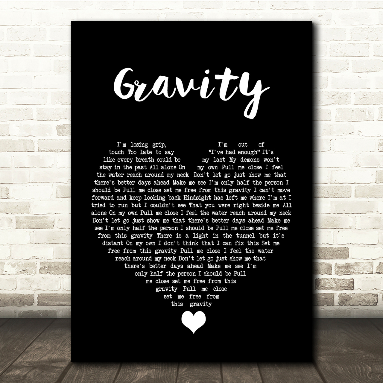 Wage War Gravity Black Heart Song Lyric Quote Music Poster Print