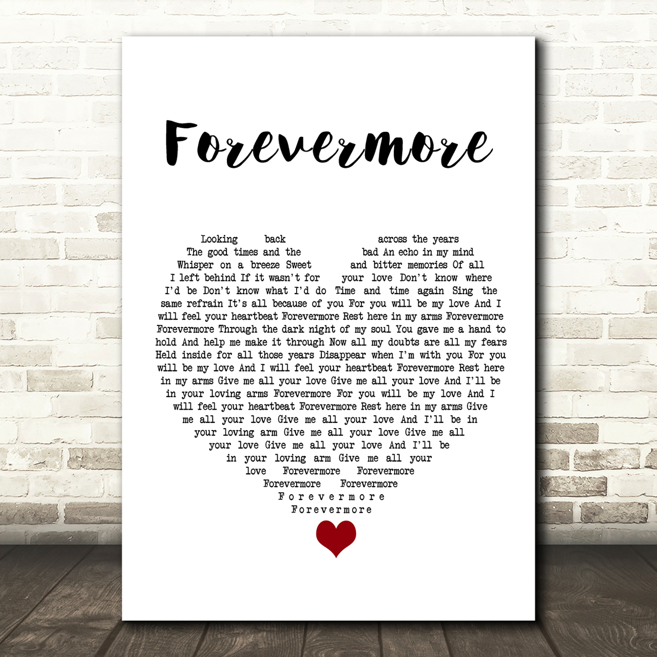 Whitesnake Forevermore White Heart Song Lyric Quote Music Poster Print