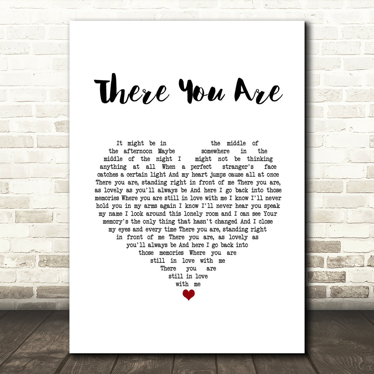 Willie Nelson There You Are White Heart Song Lyric Art Print