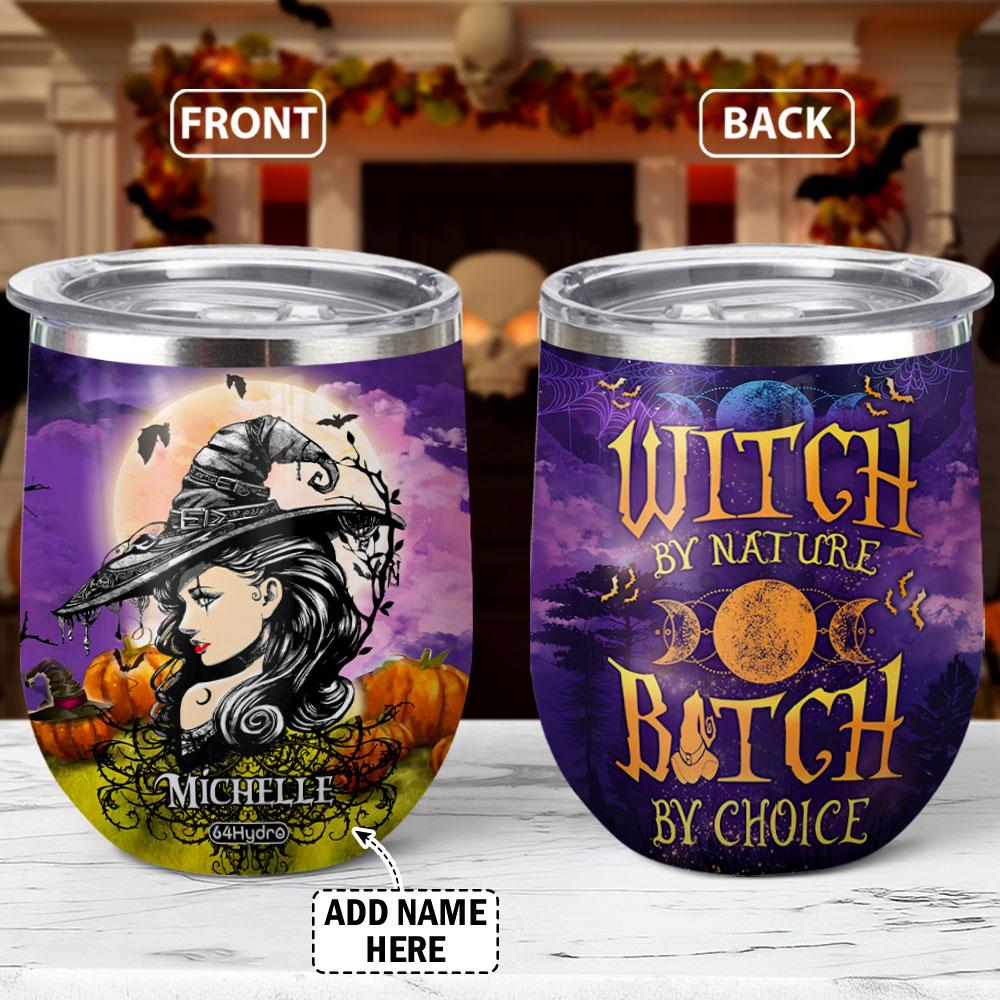 WIT Witch By Nature Personalized Wine Tumbler