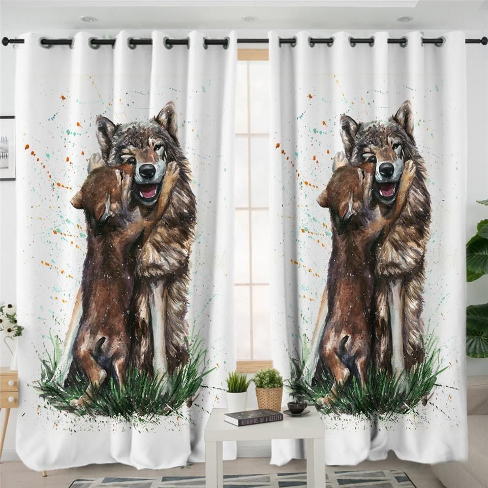 Wolf Love Window Curtains Home Decor
