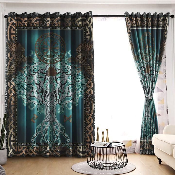 Yggdrasil Viking Culture Blackout Thermal Grommet Window Curtains
