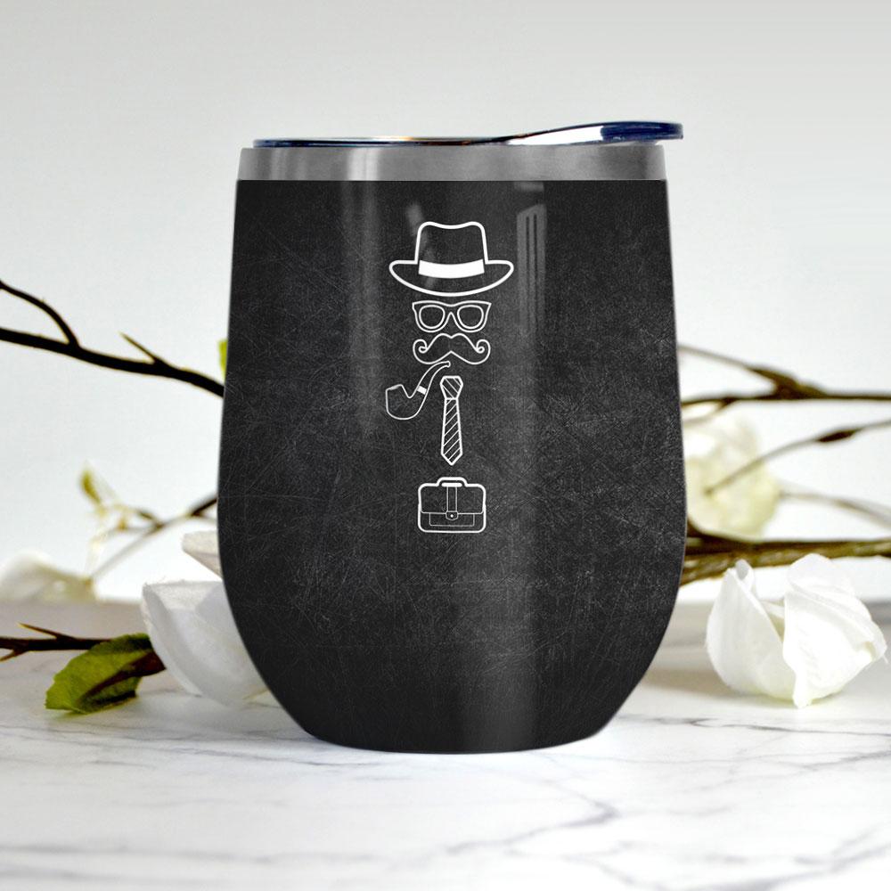 You Are The Man Dad Funny Gift For Dad Gift For Fathers Day Gift For Dad Present Idea For Dad From Daughter And Son Old Man Pattern Wine Tumbler