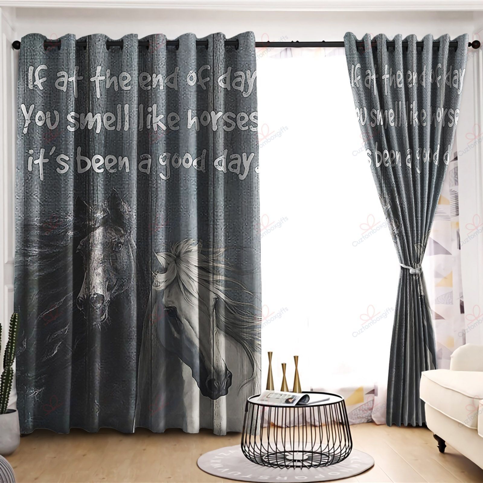 You Smell Like Horses It A Good Day Printed Window Curtain Home Decor