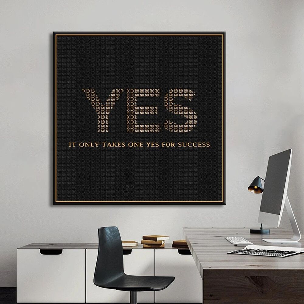 1 yes for success motivational positive canvas print wall art decor 4711