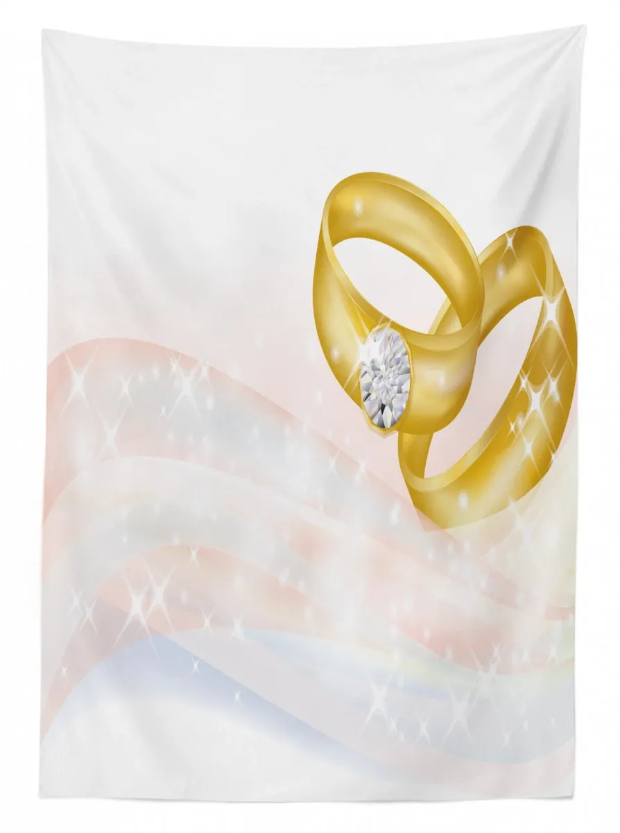 2 rings abstract 3d printed tablecloth table decor 5724