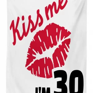 30th birthday kiss 3d printed tablecloth table decor 4237