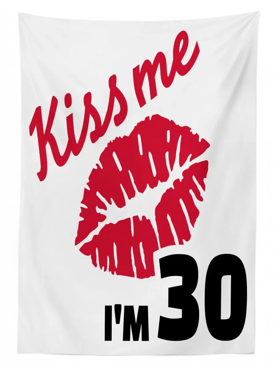 30th birthday kiss 3d printed tablecloth table decor 4237