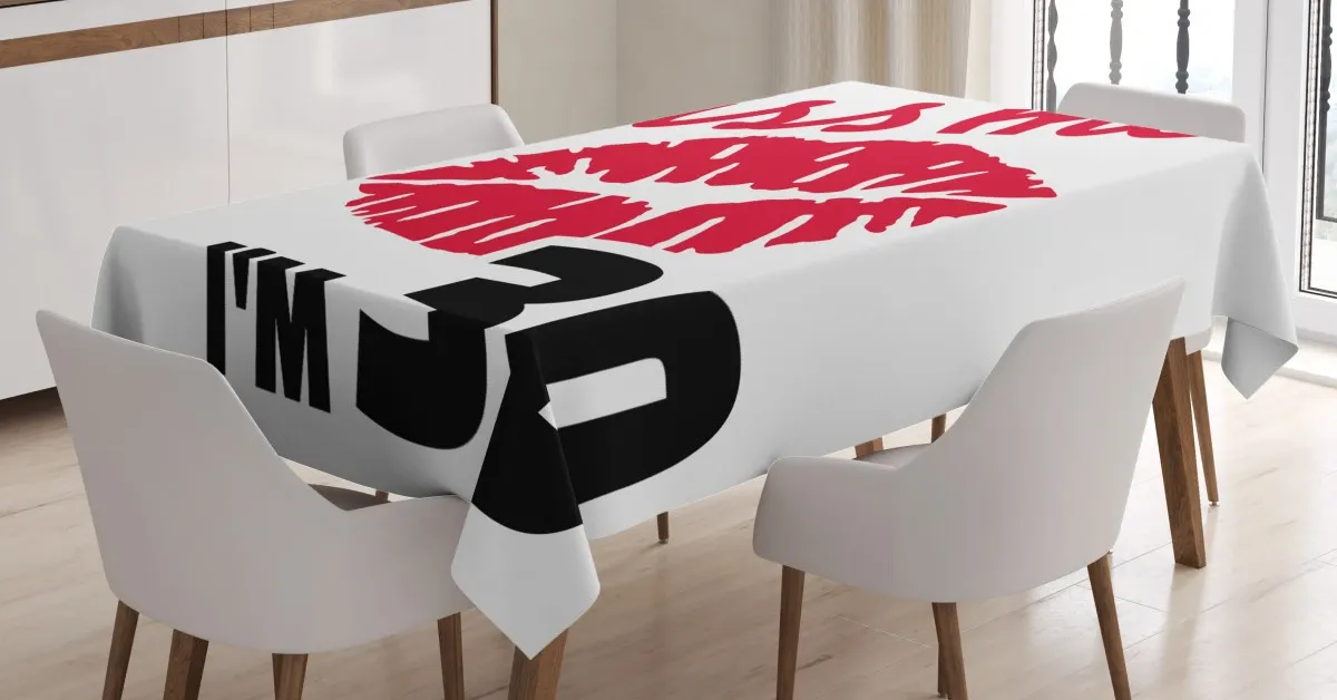 30th birthday kiss 3d printed tablecloth table decor 6786