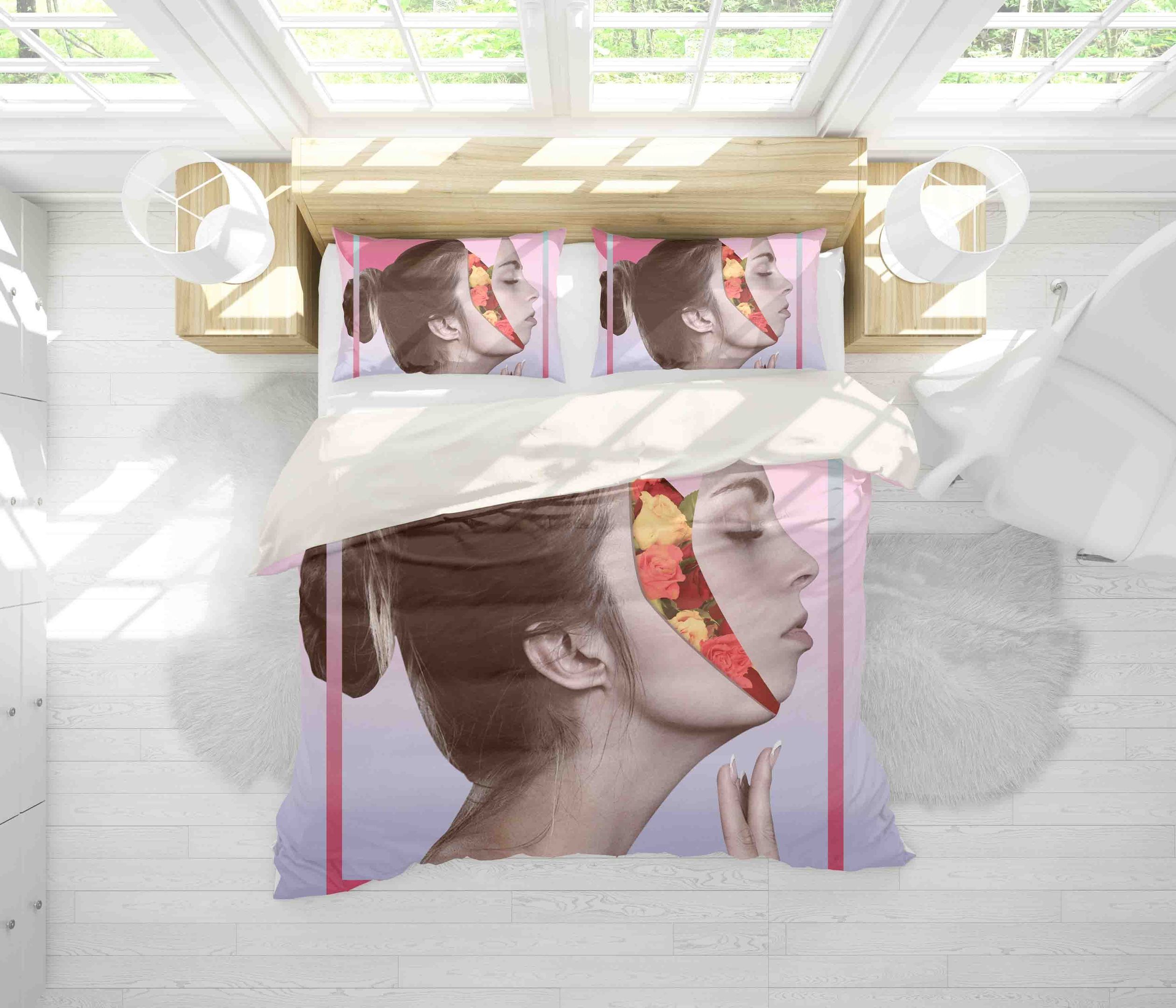 3d abstract girl photos bedding set bedroom decor 2648