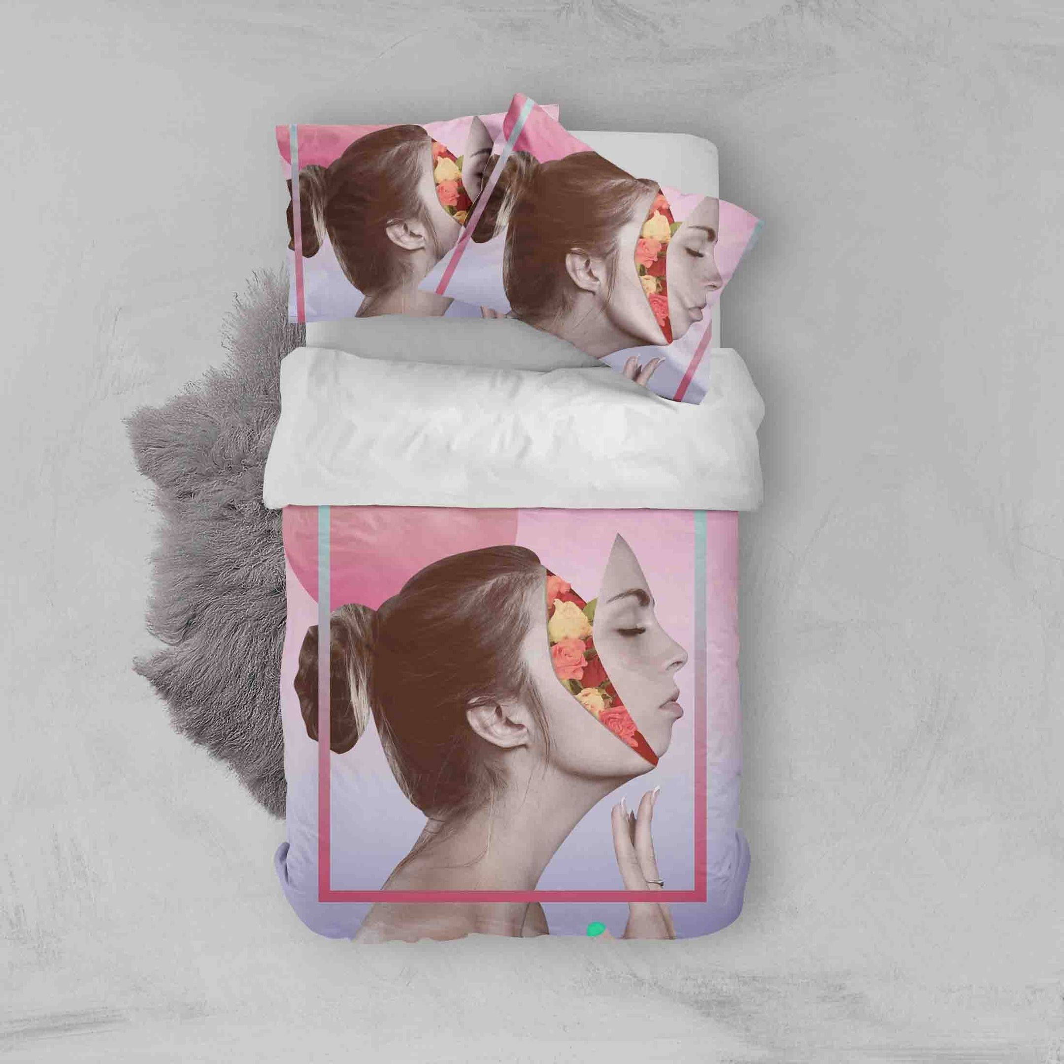 3d abstract girl photos bedding set bedroom decor 5072