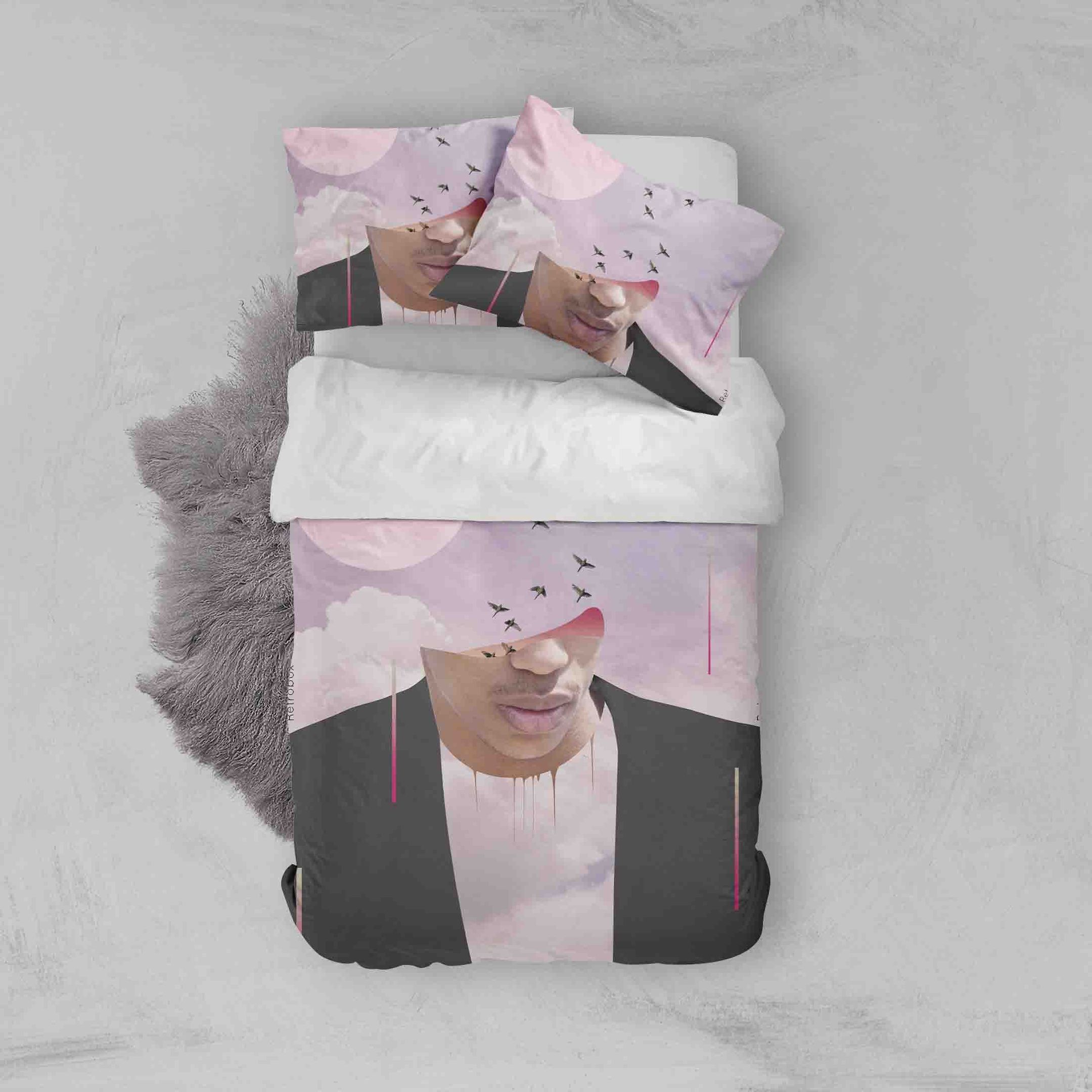 3D Abstract People Photos Purple Bedding Set Bedroom Decor 3d abstract people photos purple bedding set bedroom decor 5964