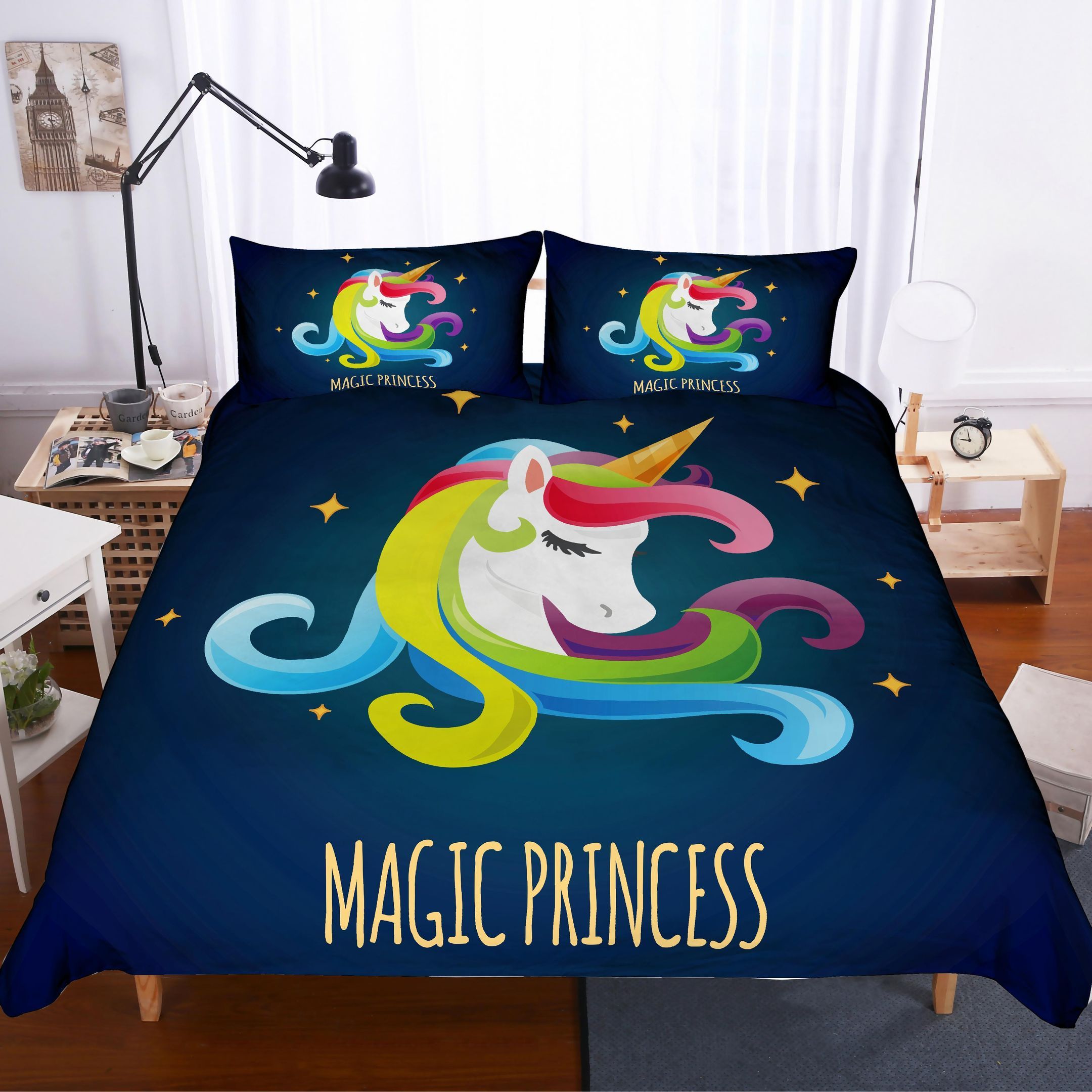3d animals color unicorn letters bedding set bedroom decor 3616