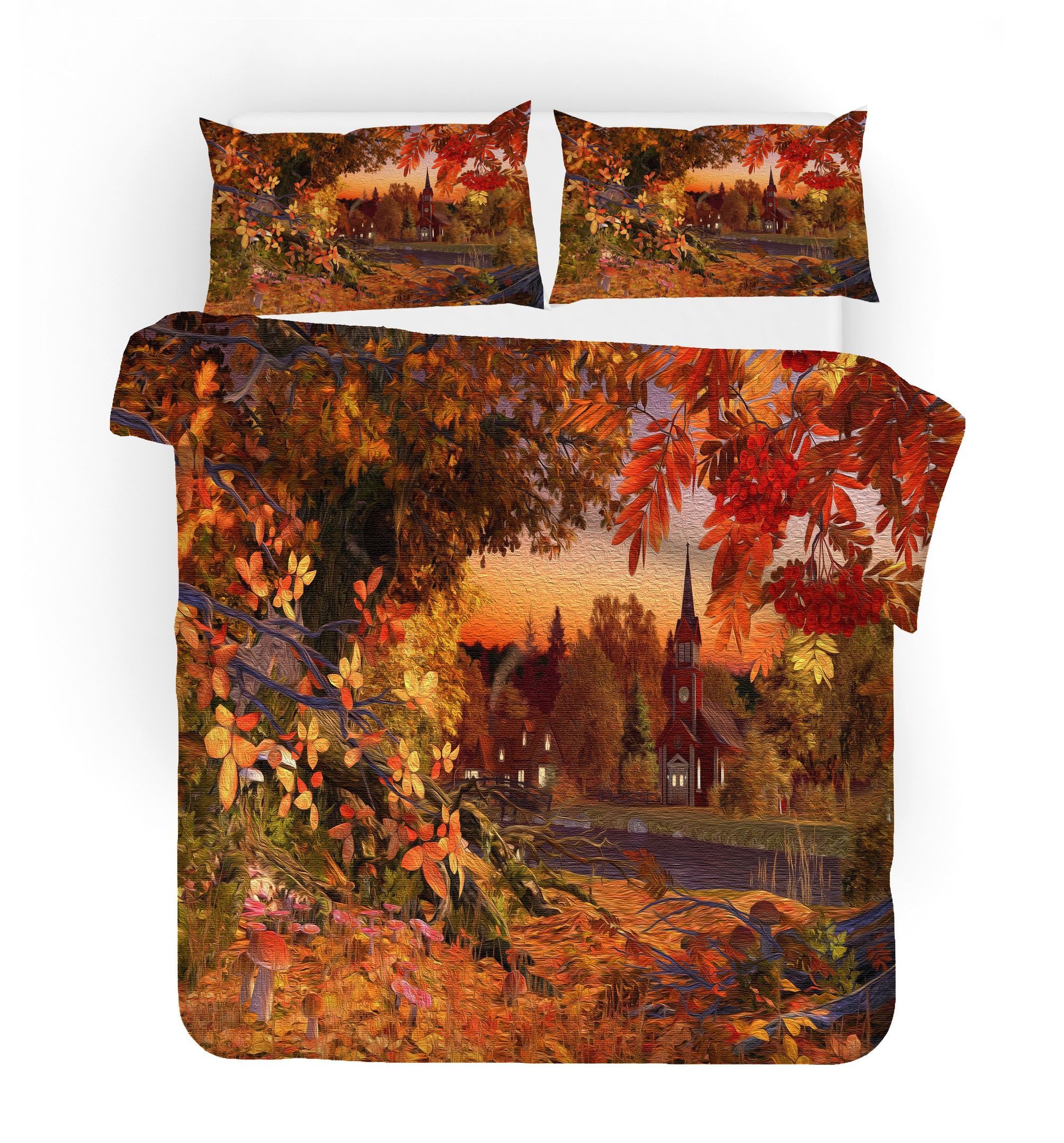 3D Autumn Maple Forest Bedding Set Bedroom Decor 3d autumn maple forest bedding set bedroom decor 1471