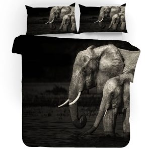 3D Black Elephant Bedding Set Bedroom Decor 2 3d black elephant bedding set bedroom decor 4286