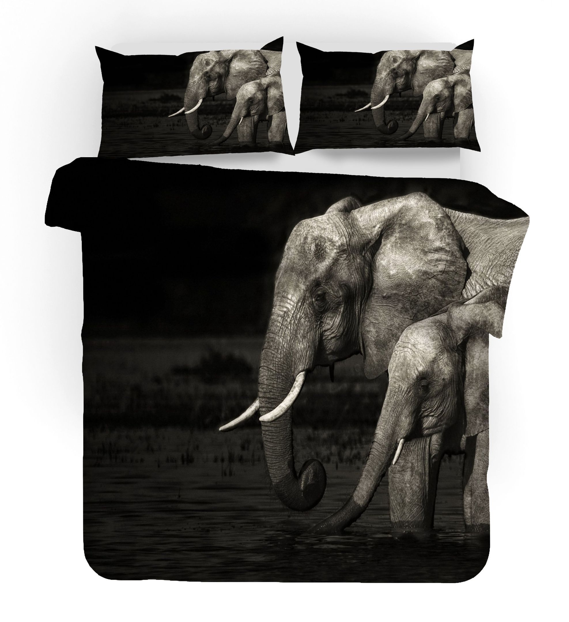 3D Black Elephant Bedding Set Bedroom Decor 3d black elephant bedding set bedroom decor 4286