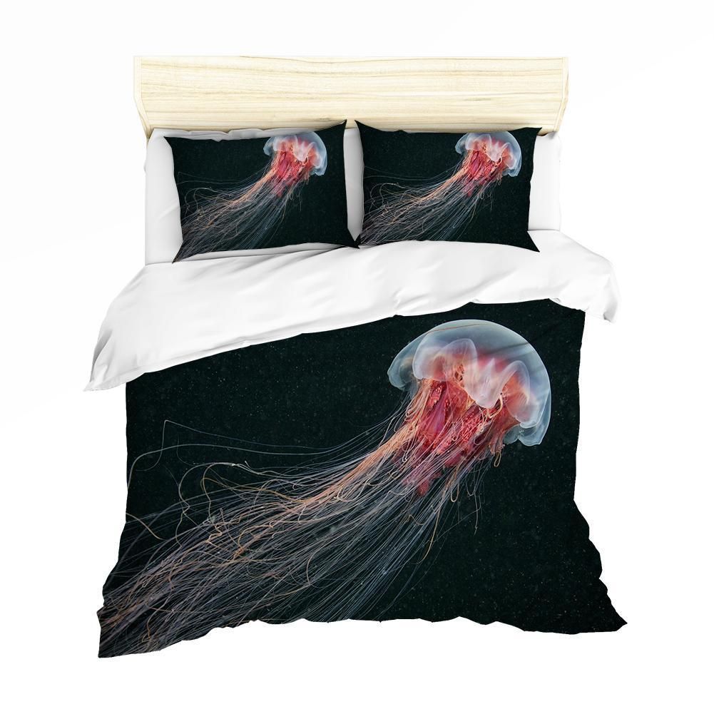 3d black red jellyfish bedding set bedroom decor 4328