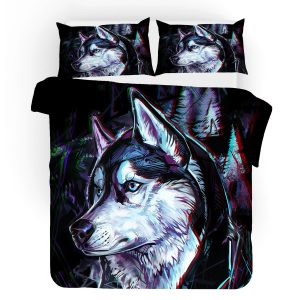 3d black wolf 3d printed bedding set bedroom decor 7594