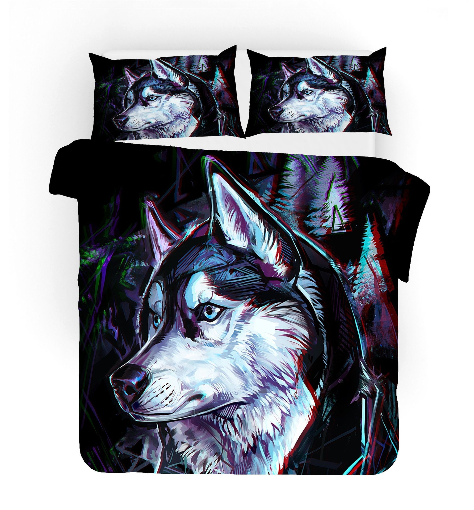 3d black wolf 3d printed bedding set bedroom decor 7594