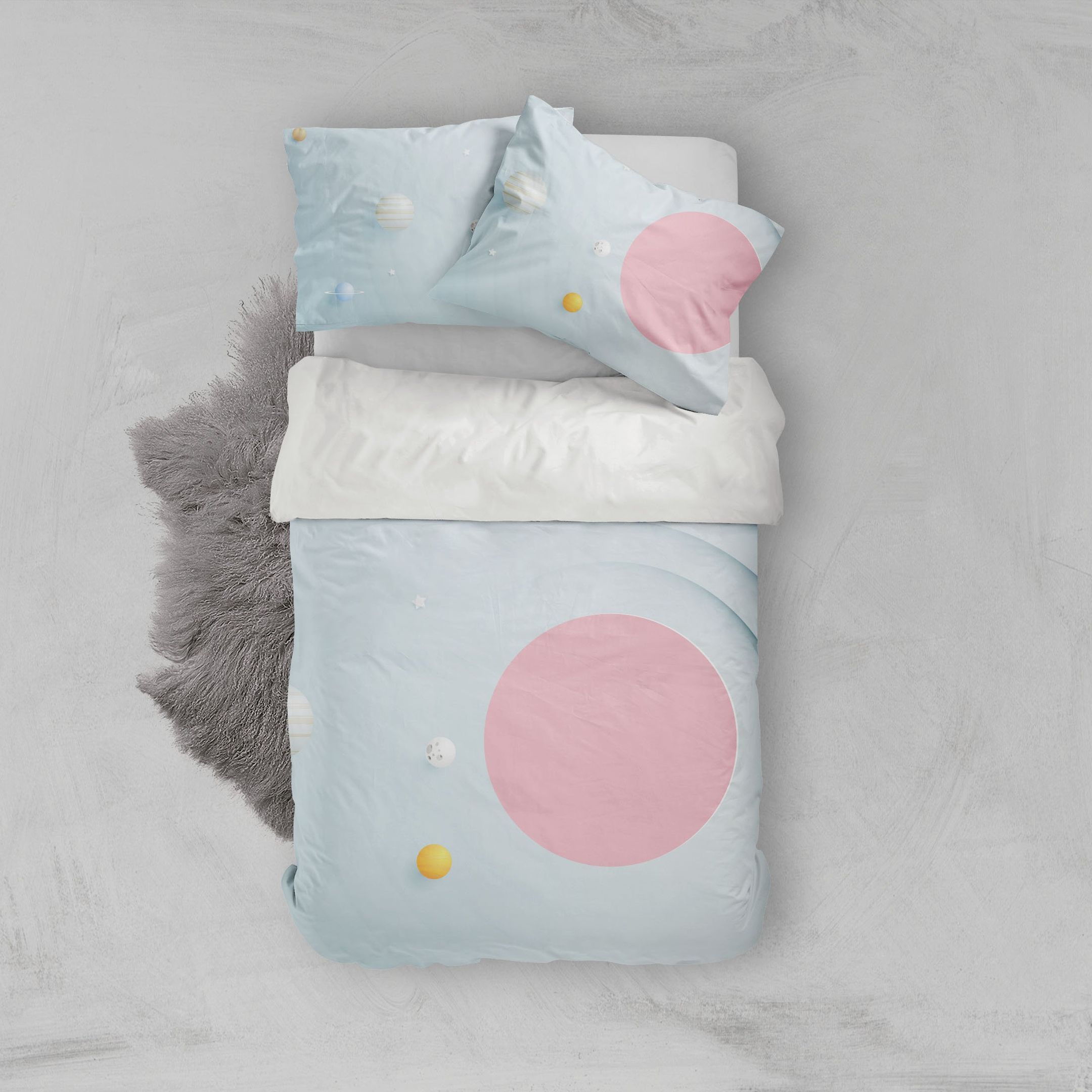 3d blue circle cat bedding set bedroom decor 1489