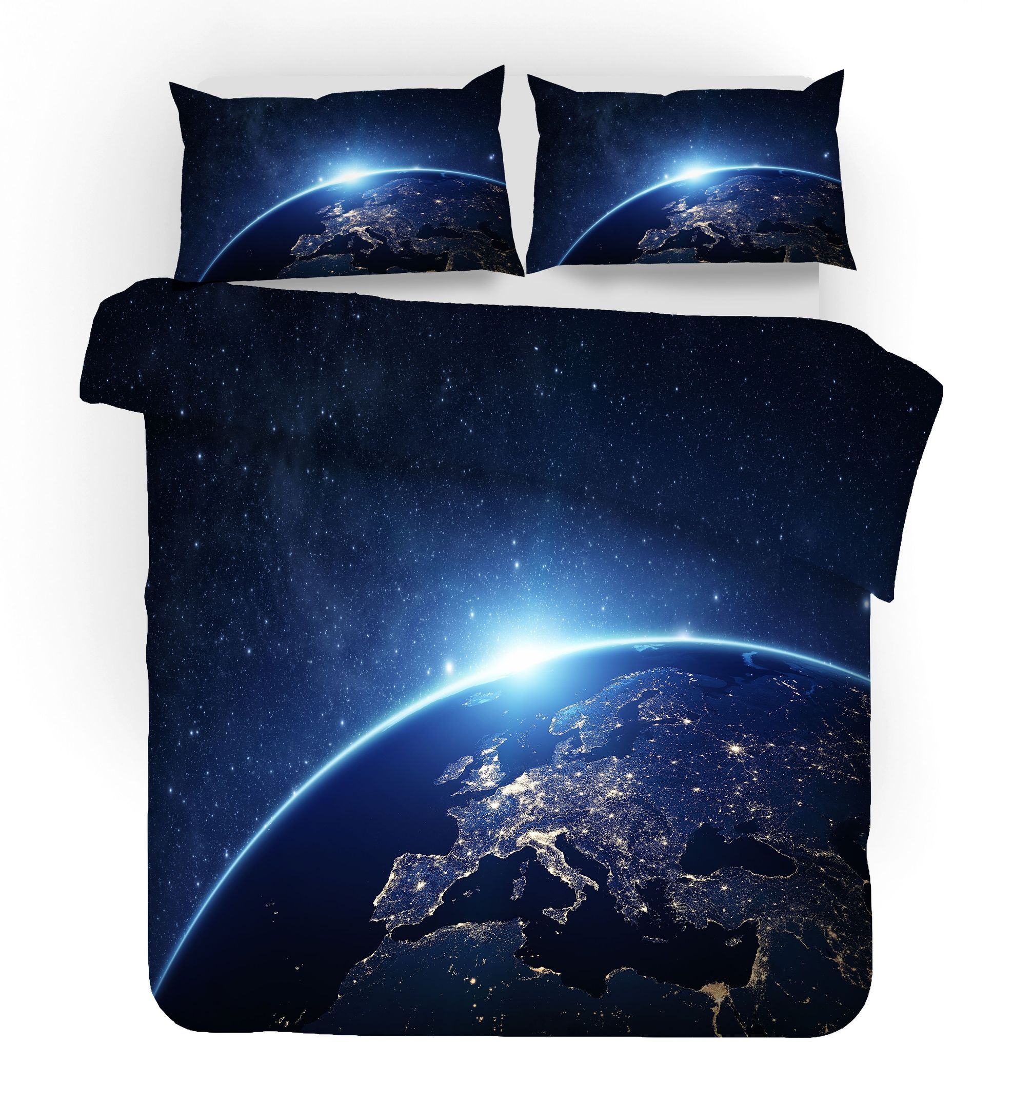 3D Blue Earth Light Bedding Set Bedroom Decor 3d blue earth light bedding set bedroom decor 7983
