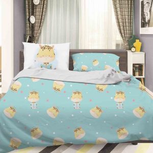3d blue giraffe reading book star bedding set bedroom decor 6721