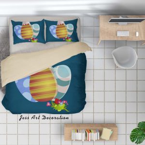 3D Blue Rabbit Eggs Floral Bedding Set Bedroom Decor 1 3d blue rabbit eggs floral bedding set bedroom decor 7972 scaled
