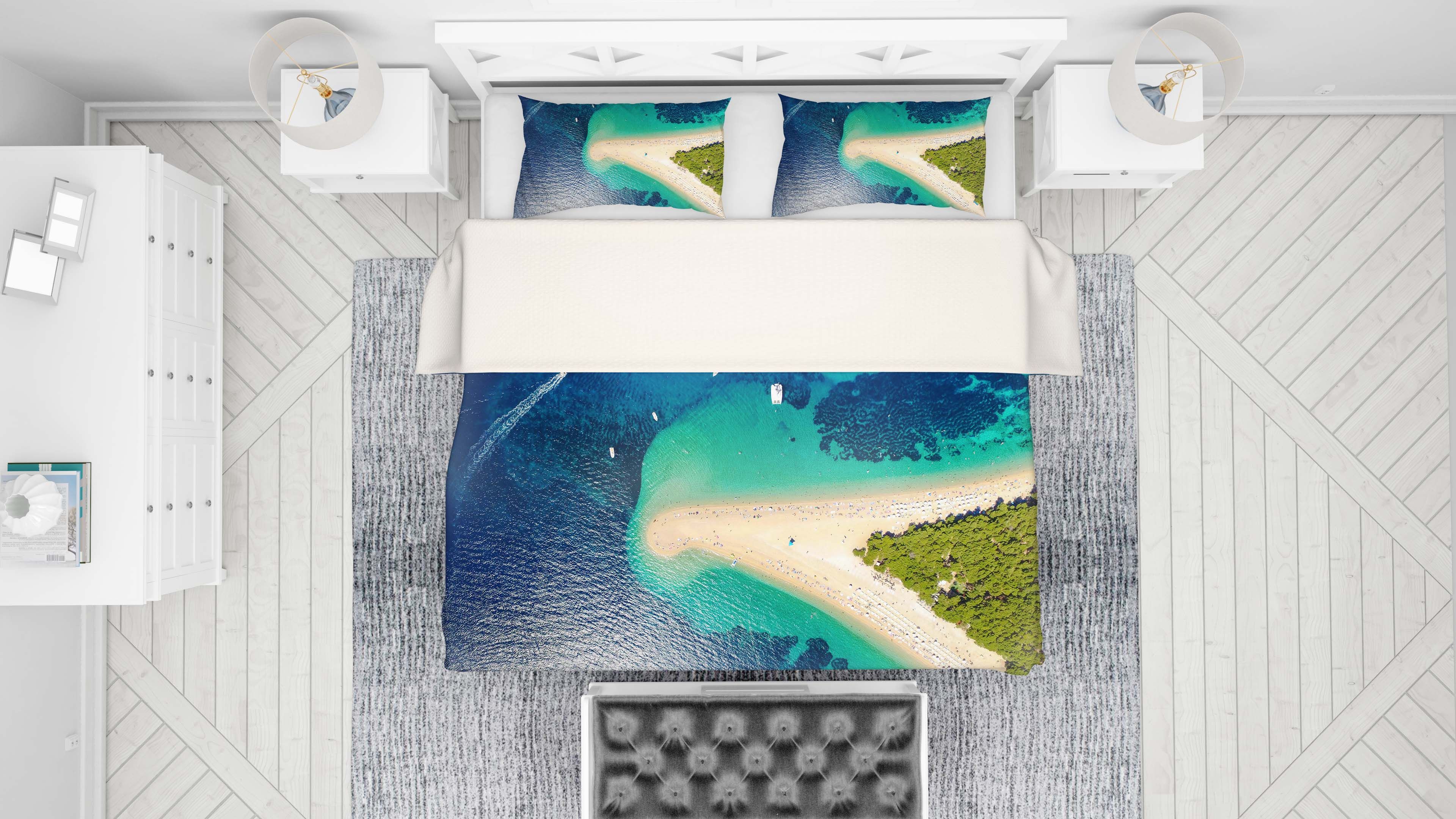 3d blue sea beach bedding set bedroom decor 5073 scaled