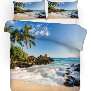 3D Blue Sea Beach Tree Landscape Bedding Set Bedroom Decor 1 3d blue sea beach tree landscape bedding set bedroom decor 8220