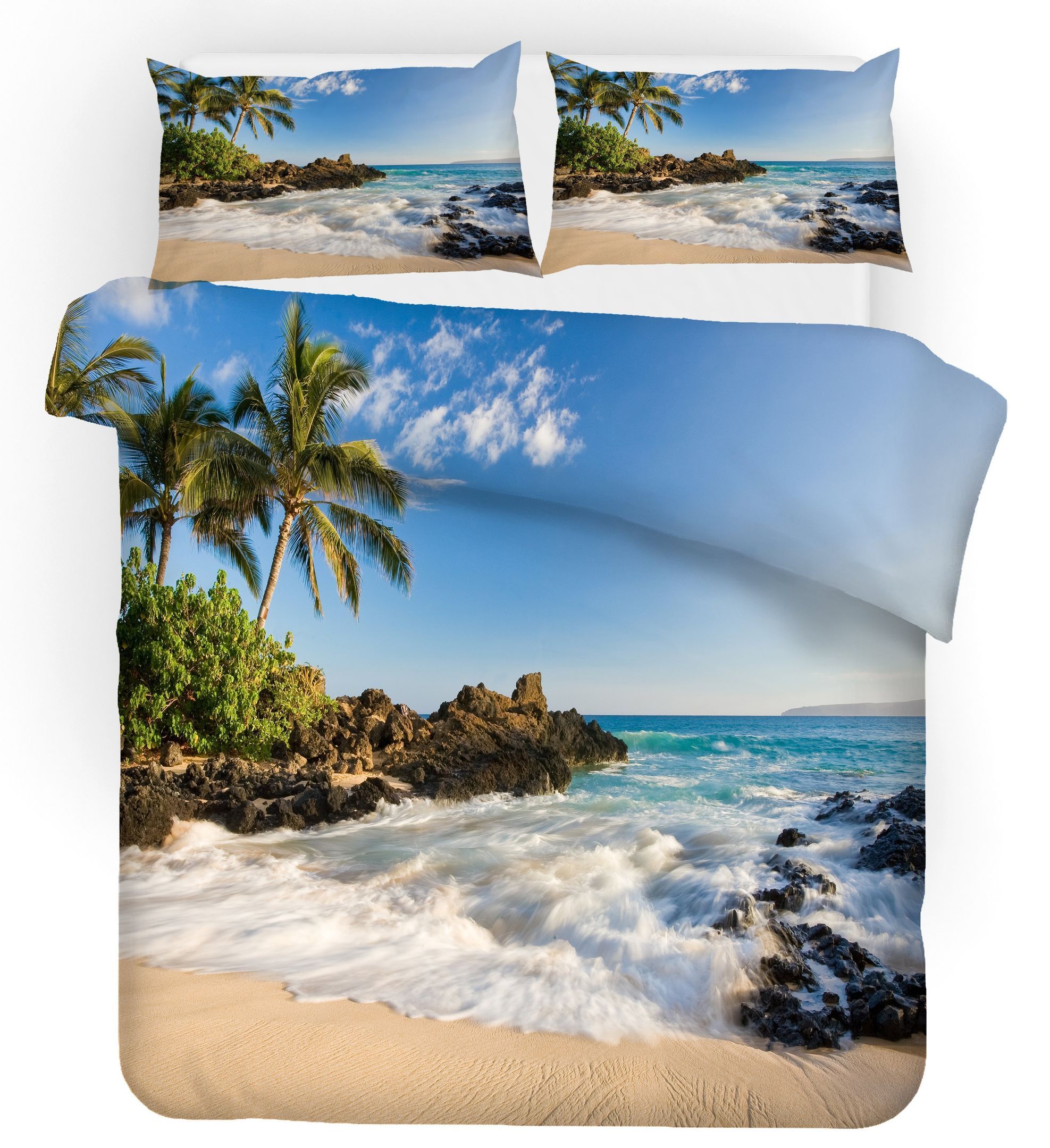 3D Blue Sea Beach Tree Landscape Bedding Set Bedroom Decor 3d blue sea beach tree landscape bedding set bedroom decor 8220